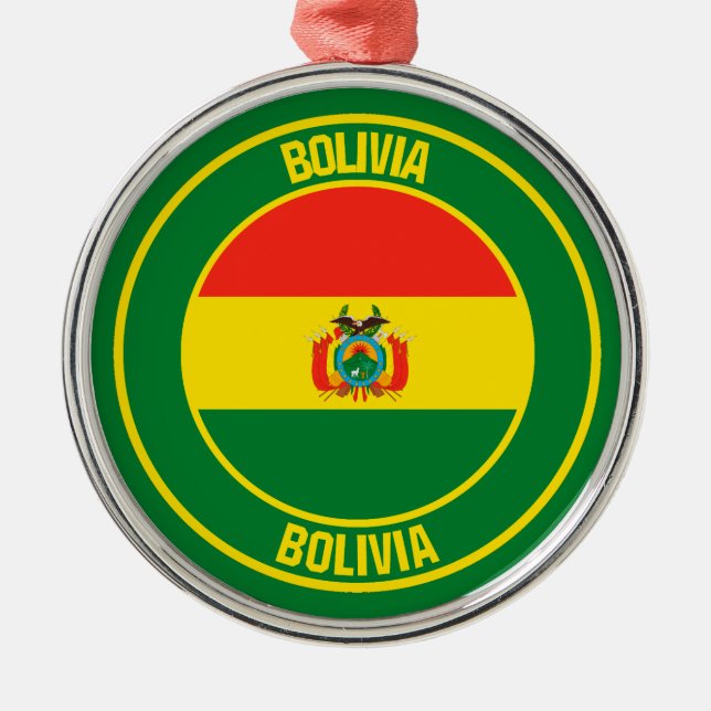 Ornamento De Metal Bolívia Round Emblem (Frente)