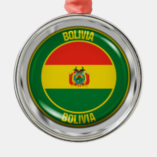 Ornamento De Metal Bolívia Round Emblem