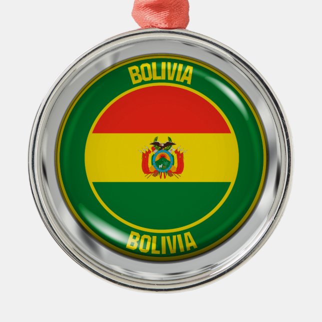 Ornamento De Metal Bolívia Round Emblem (Frente)