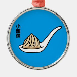 Ornamento De Metal Bolo chinês de Dim Sum da bolinha de massa da sopa