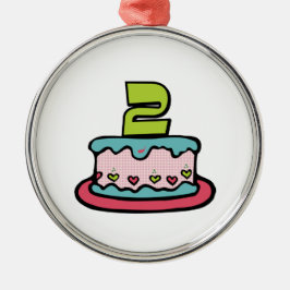 Ornamento De Metal Bolo de aniversário de 2 anos