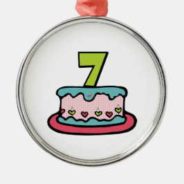 Ornamento De Metal Bolo de aniversário de 7 anos