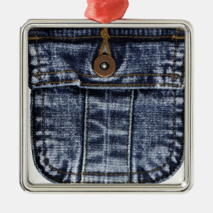 Ornamento De Metal Bolso de jeans da sarja de Nimes