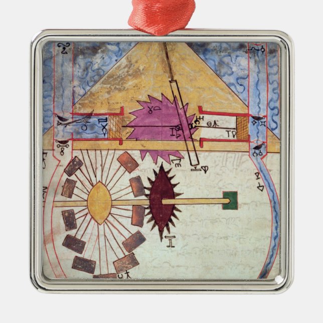 Ornamento De Metal Bomba de água, 'do livro de conhecimento de (Frente)