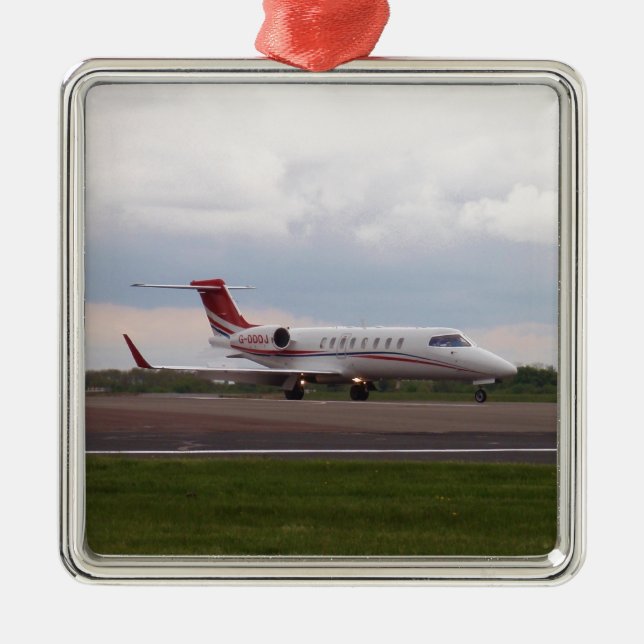 Ornamento De Metal Bombardier Lear Jet 45XR (Frente)
