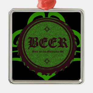 Ornamento De Metal Boné de garrafa de cerveja verde