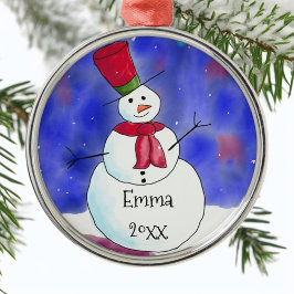 Ornamento De Metal Boneco de Neve de Natal Personalizado