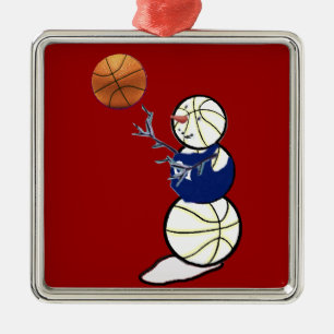 Ornamento De Metal Boneco de neve do basquetebol