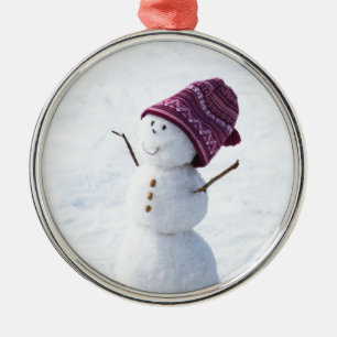 Ornamento De Metal Boneco de neve feliz