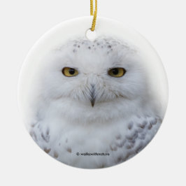 Ornamento De Metal Bonita, Dreamy e Serene Snowy Owl