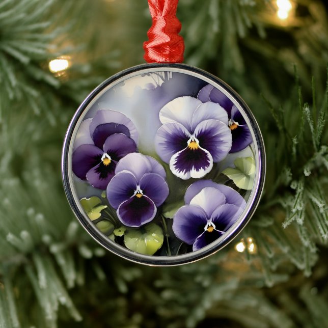 Ornamento De Metal Bonito pintura a aquarela de pincéis roxos (Árvore)