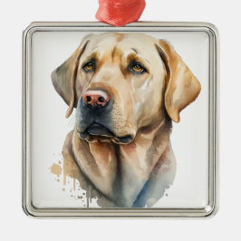 ORNAMENTO DE METAL BONITO RECUPERADOR DE LABRADOR AMARELO