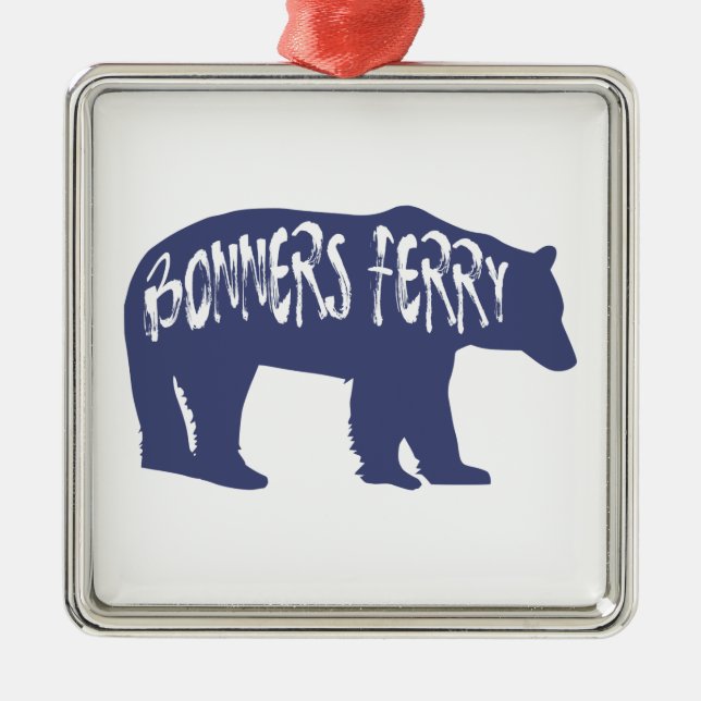 Ornamento De Metal Bonners Ferry Idaho Bear (Frente)