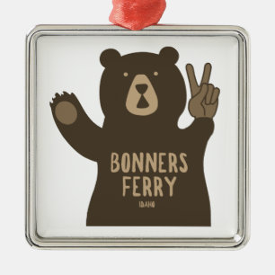 Ornamento De Metal Bonners Ferry Idaho Paz Urso