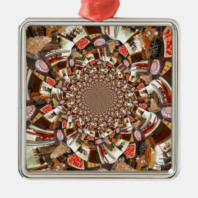 Ornamento De Metal Bons bolos e cisnes (Frente)