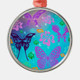 Ornamento De Metal Borboleta Belo Aloha Havaiano Flor de Casamento