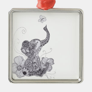 Ornamento De Metal Borboleta do elefante