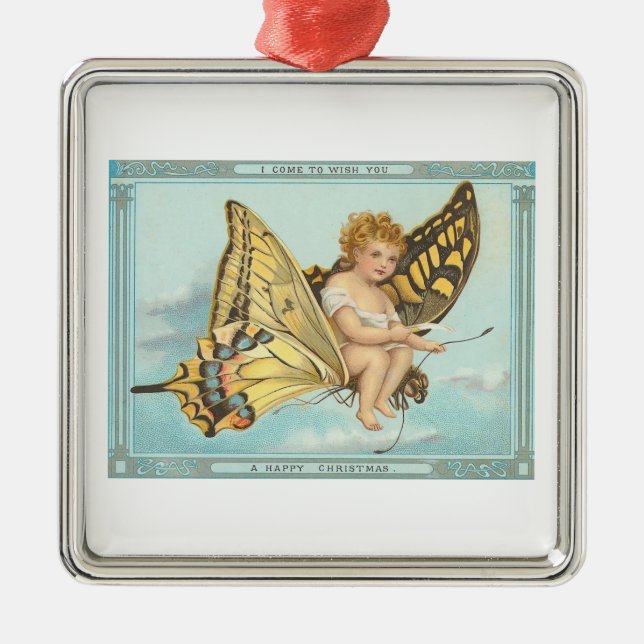 Ornamento De Metal Borboleta do Natal (Frente)