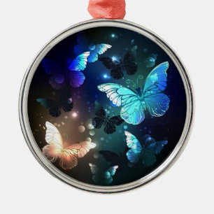Ornamento De Metal Borboleta Noturna Flutuante