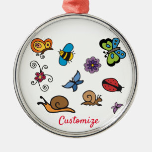 Ornamento De Metal Borboletas Caracóis Insetos Thunder_Cove