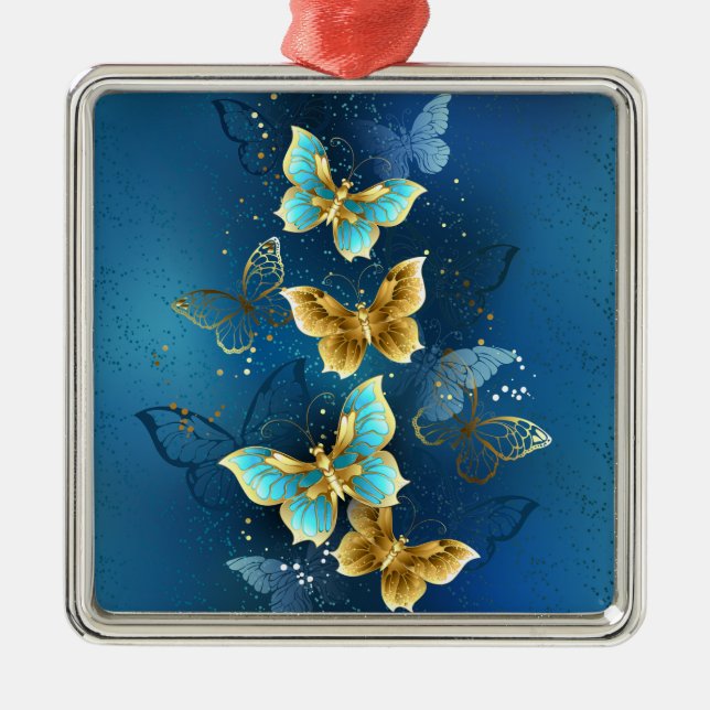 Ornamento De Metal Borboletas ouros (Frente)
