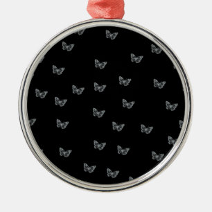 Ornamento De Metal Borboletas prateadas