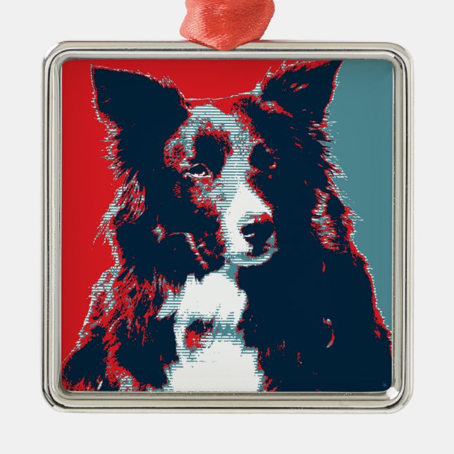 Ornamento De Metal Border Collie Hope Parody Poster (Frente)