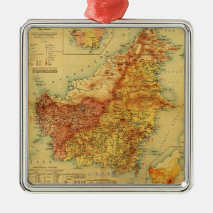Ornamento De Metal BorneoPanoramic MapBorneo