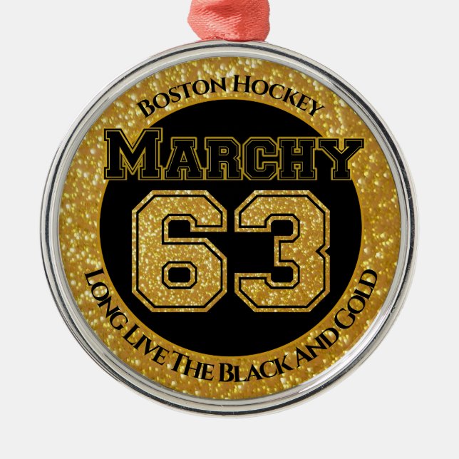 Ornamento De Metal Boston Hockey Marchy 63 (Frente)