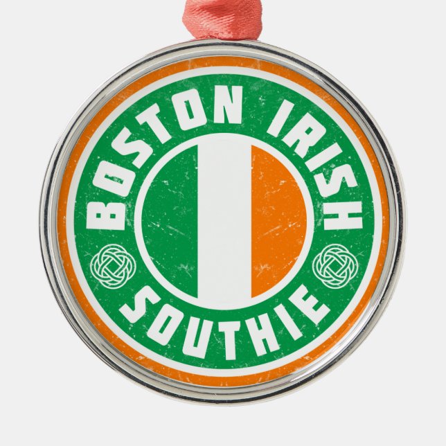 Ornamento De Metal Boston Irish Southie (Frente)