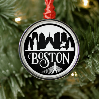Ornamento De Metal Boston Skyline