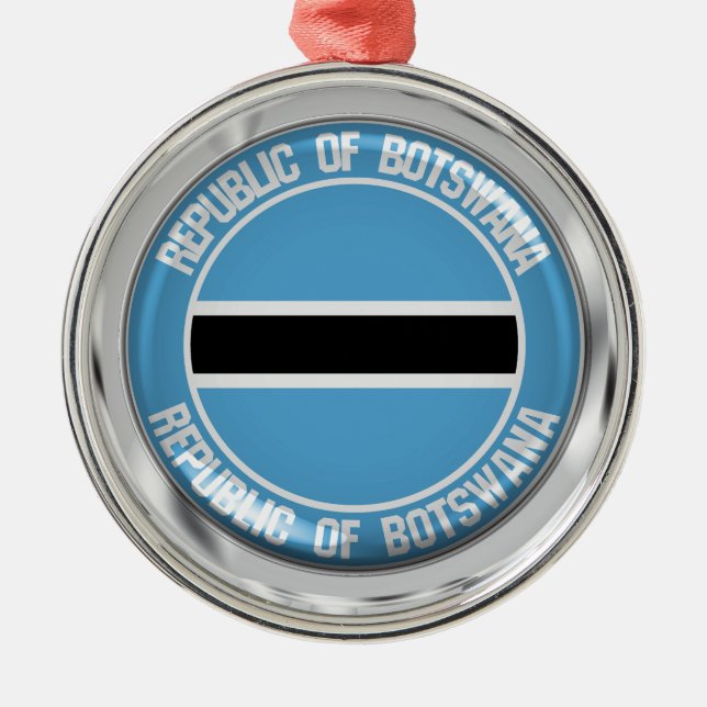Ornamento De Metal Botsuana Round Emblem (Frente)