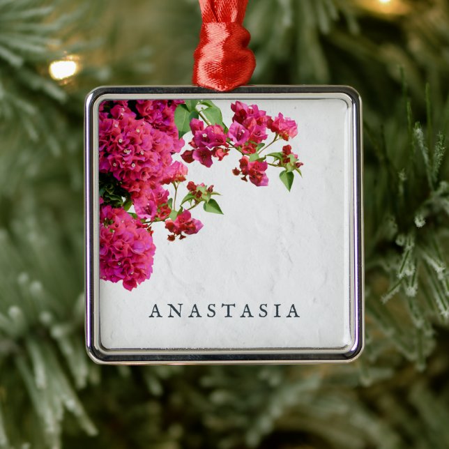 Ornamento De Metal Bougainvillea Floral Mediterrânica (Árvore)