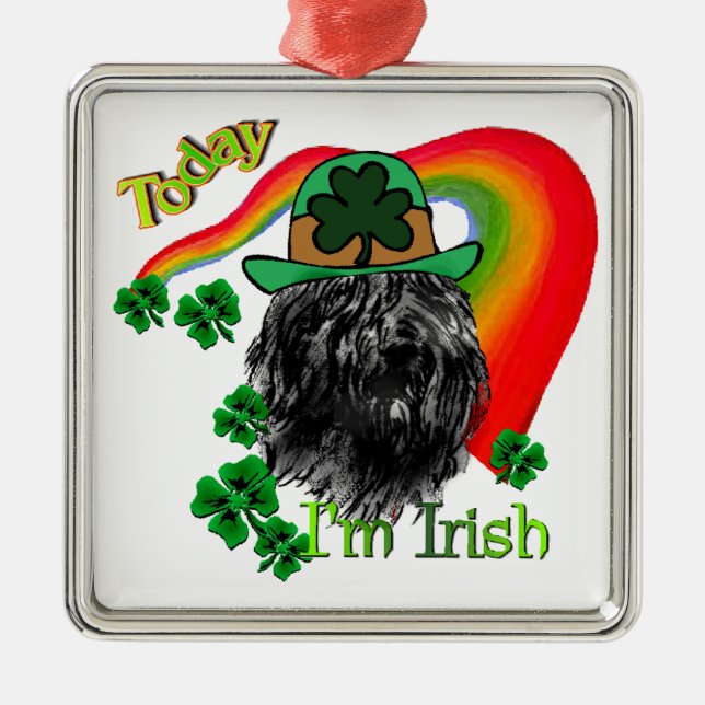 Ornamento De Metal Bouvier des Flandres St Patricks (Frente)