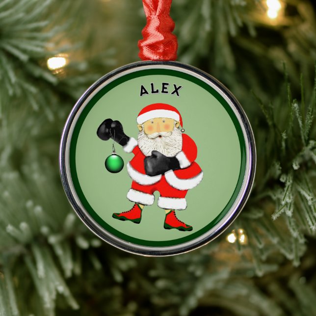Ornamento De Metal Boxeador de Natal Colecionável (Árvore)