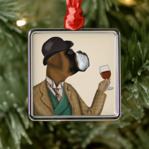 Ornamento De Metal Boxer Wine Snob