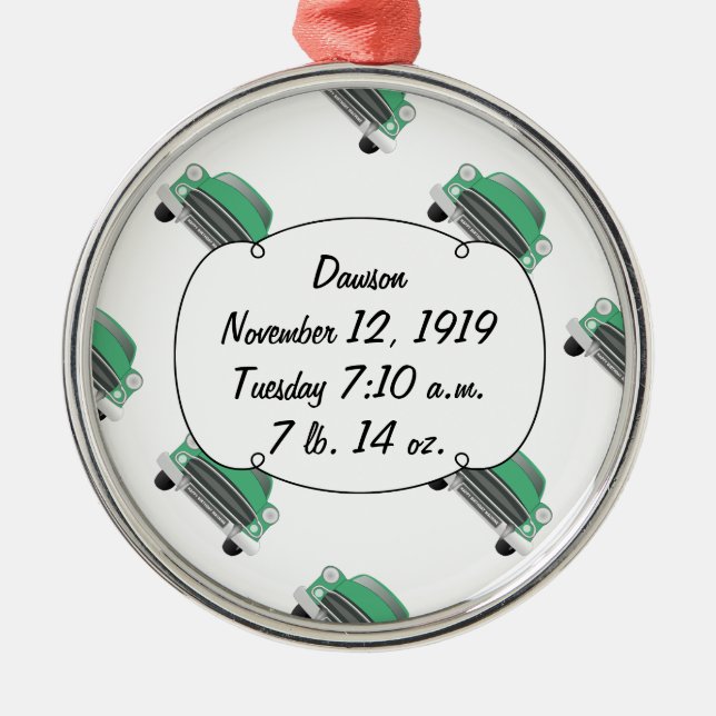 Ornamento De Metal Boys Room Classic Car Oferece Doces Verdes (Frente)