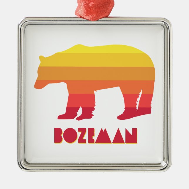 Ornamento De Metal Bozeman Montana Rainbow Bear (Frente)