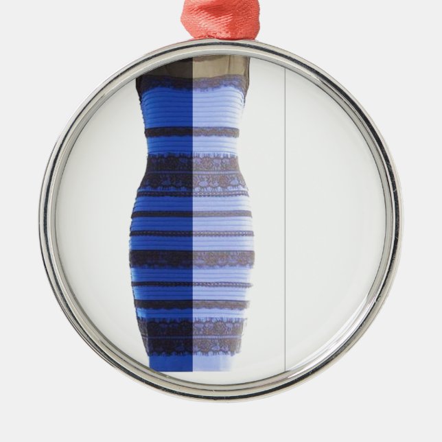 Ornamento De Metal Branco de vestido do preto azul & PIC rachado da (Frente)
