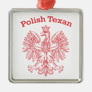 Ornamento De Metal Branco polonês Eagle do Texan