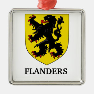 Ornamento De Metal Brasão de Armas de Flandres Leão Heraldico