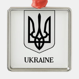Ornamento De Metal Brasão de Armas do Estado da Ucrânia Arte Minimali