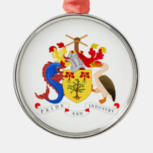 Ornamento De Metal Brasão de Barbados