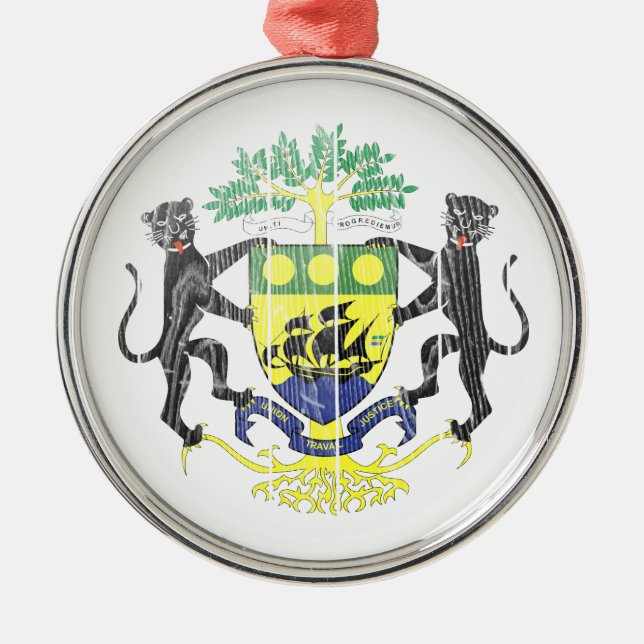 Ornamento De Metal Brasão de Gabon (Frente)
