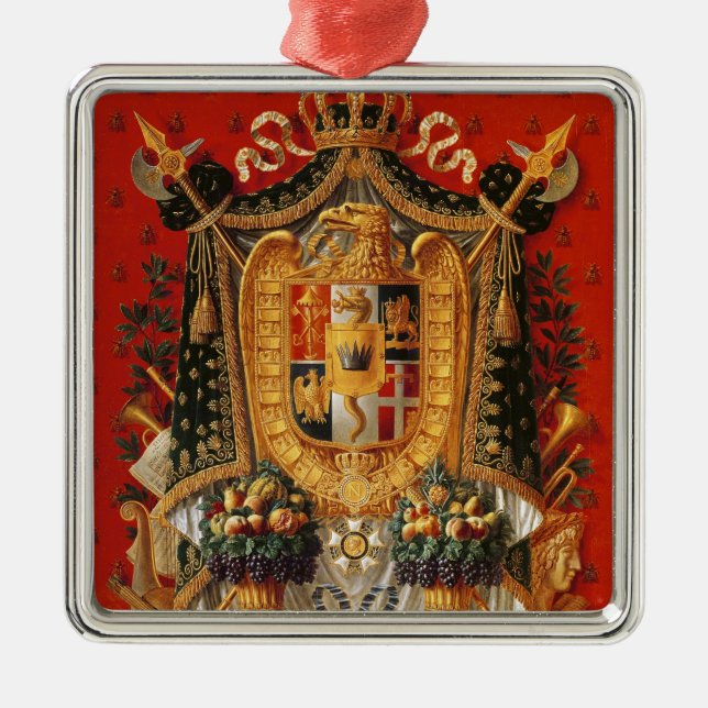 Ornamento De Metal Brasão de Italia, design para uma tapeçaria (Frente)