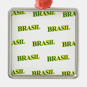 Ornamento De Metal Brasil 3D