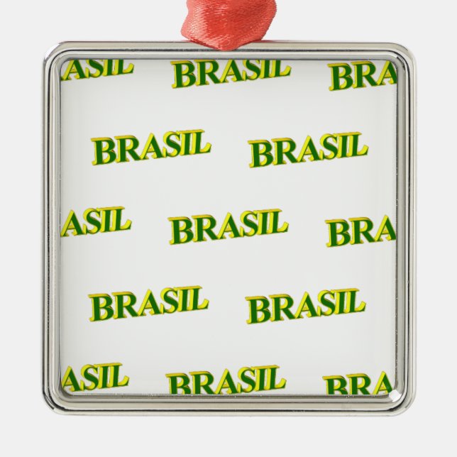 Ornamento De Metal Brasil 3D (Frente)