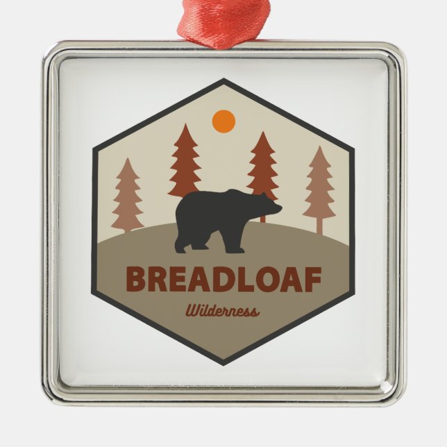 Ornamento De Metal Breadloaf Wilderness Vermont Bear (Frente)