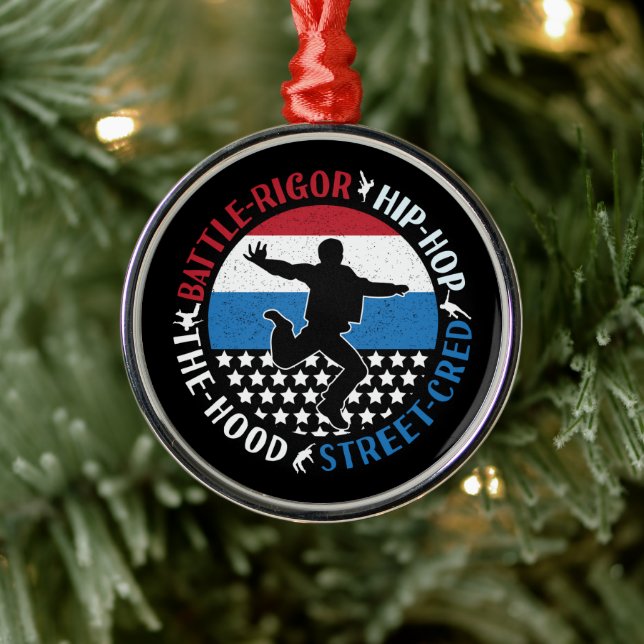 Ornamento De Metal Break Dance Breakdancing Hip-Salto Boy (Árvore)