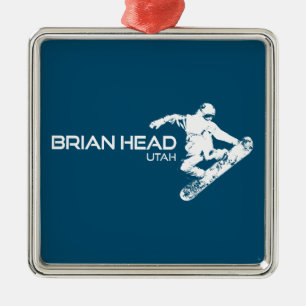 Ornamento De Metal Brian Head Resort Utah Snowboarder